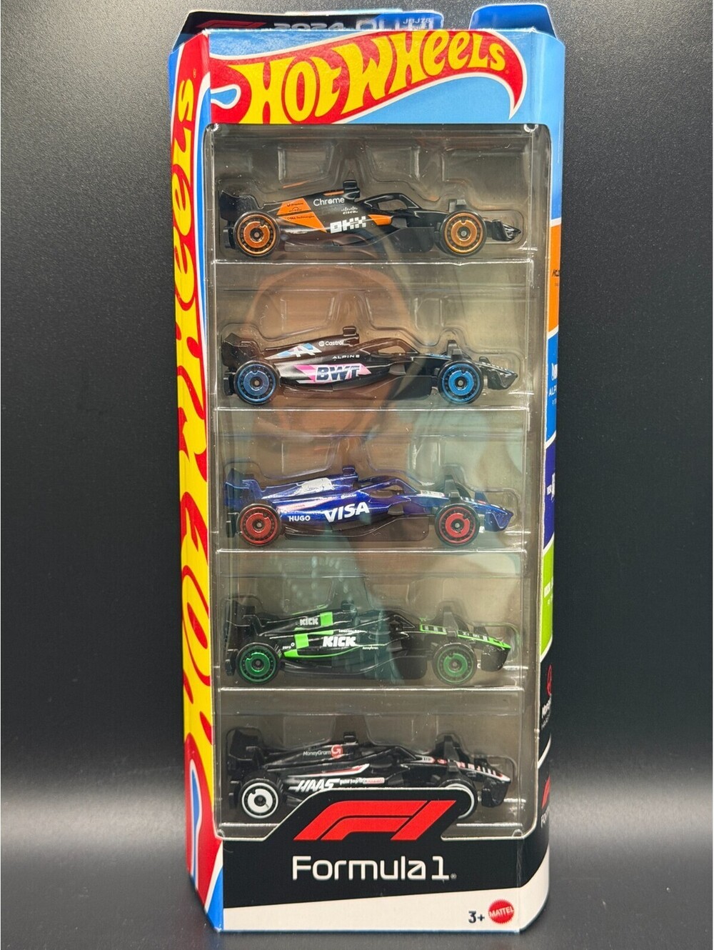 Hot Wheels Formula 1 5 Pack Diecast Car Set 1:64 F1 McLaren Alpine Visa Haas New